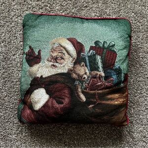 American Weavers Vintage Santa Tapestry Christmas Throw Pillow